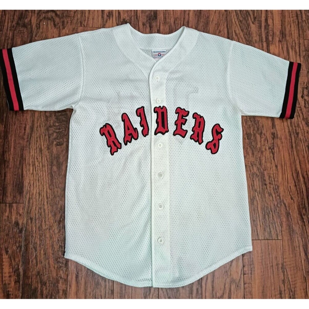 Vintage 14 LOS ANGELES OAKLAND RAIDERS Baseball Jersey M TeamWork Made in Usa